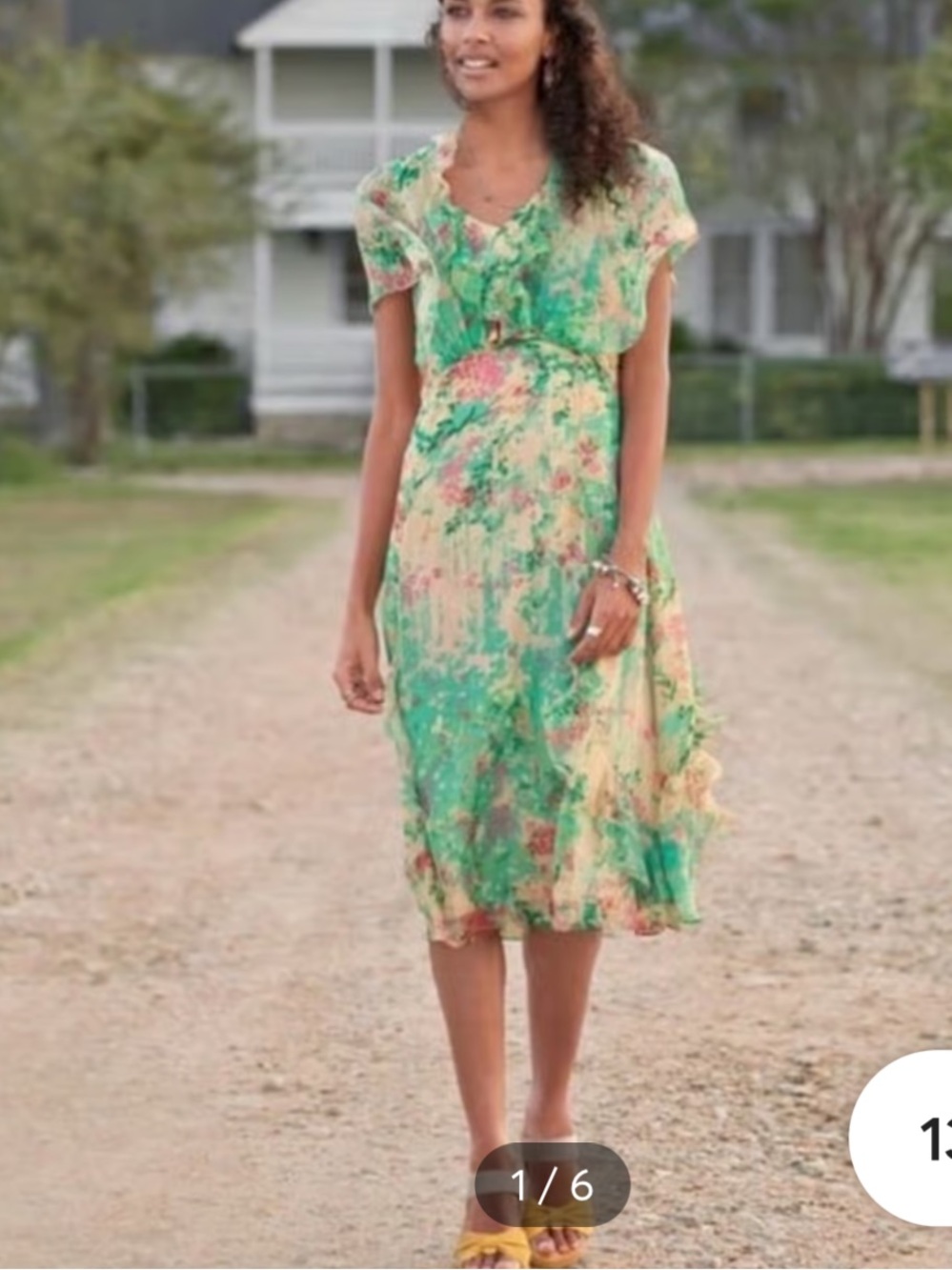 Sundance Flutter Sleeve Silk Dress size 8